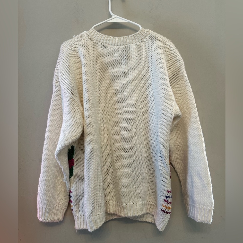 Vintage 80’s/90’s Haband for Her Cream Cardigan with Floral Patterns XL - Picture 6 of 7